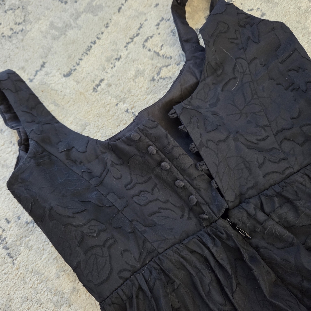 Azazie Alissa Size 12, Black A-Line with Pockets Floral Burnout Dress - Picture 8 of 11
